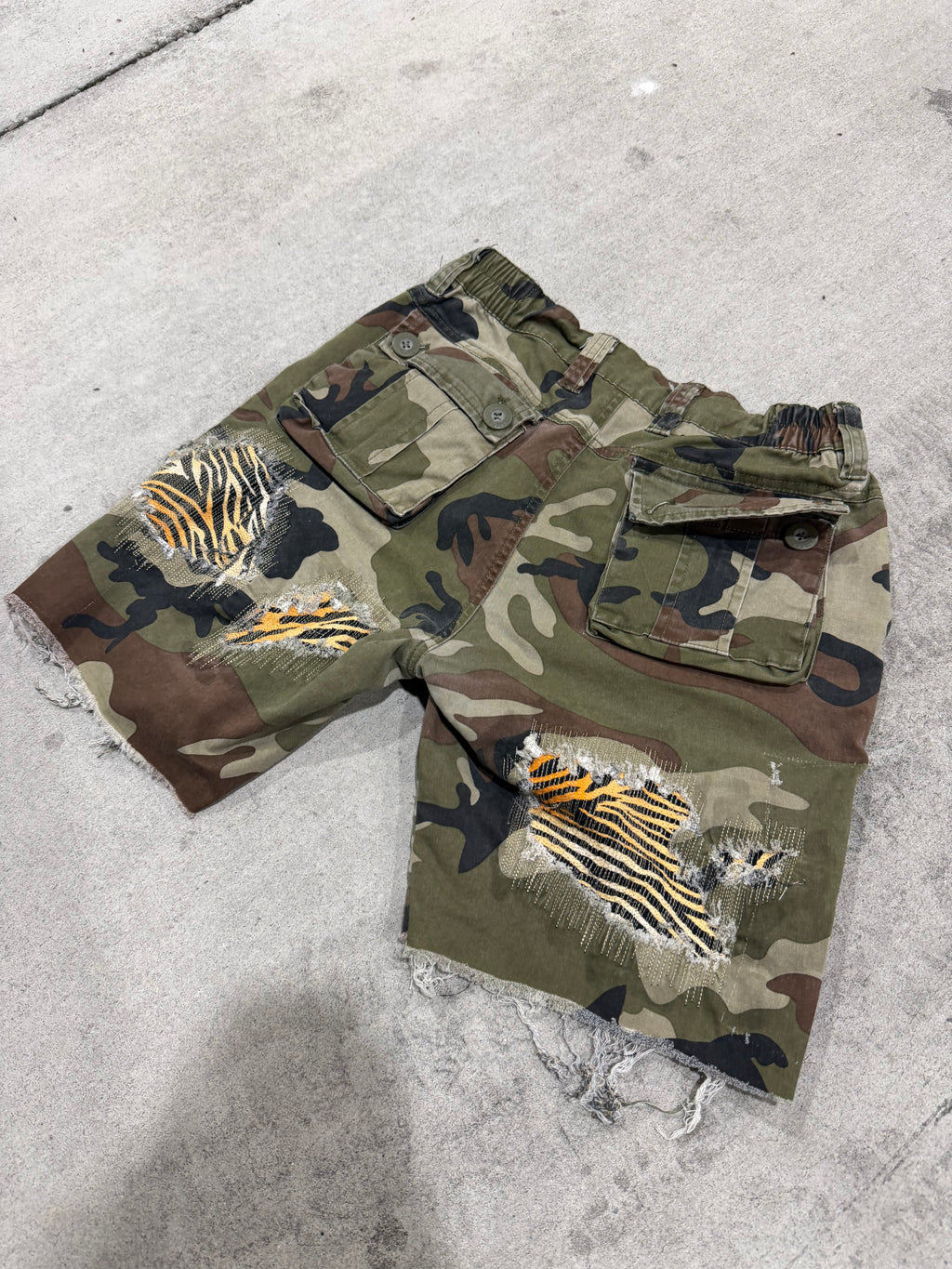 camo/tiger shorts