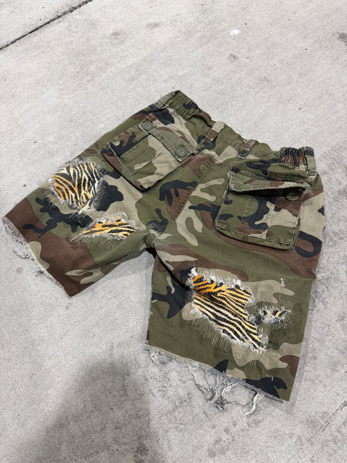 camo/tiger shorts